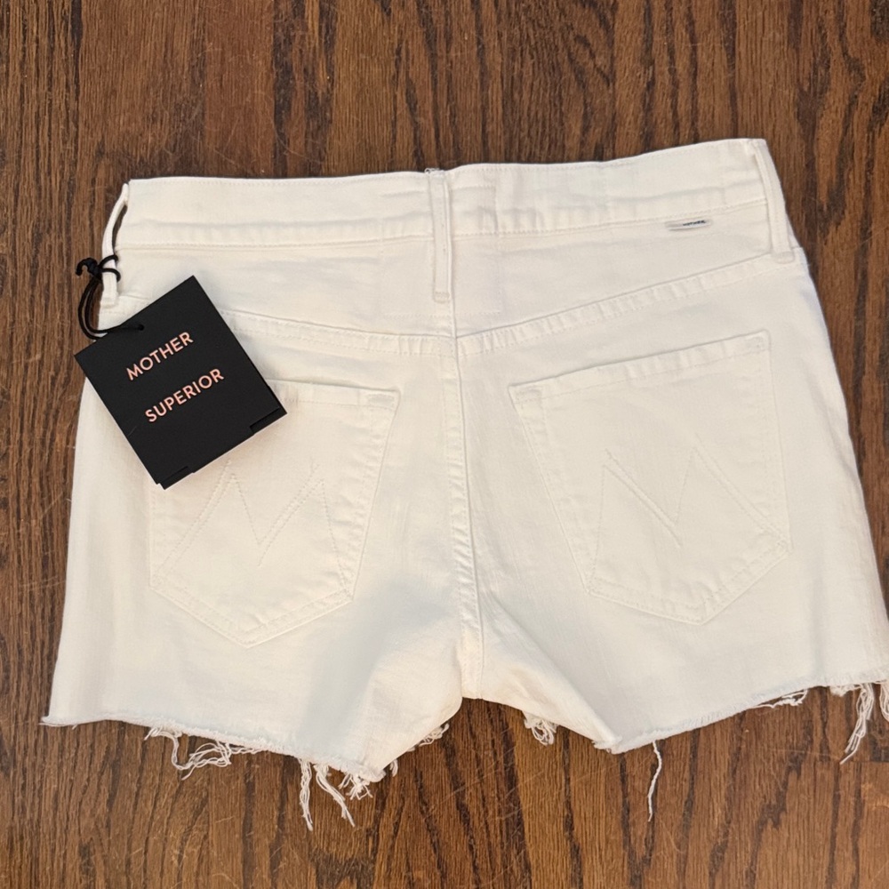 MOTHER Superior White Jean Shorts